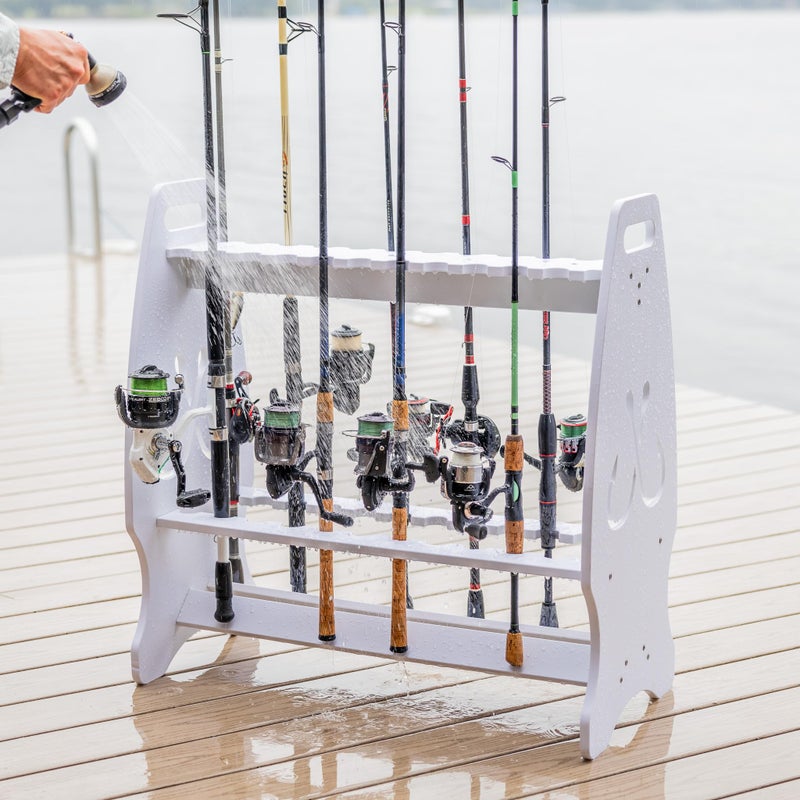 StoreYourBoard Marlin Fishing Pole Rack, Holds 24 Fishing Rods and Reels, Weather-resistant, Garage & Outdoor Fishing Rod Holder - Image 2